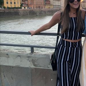 Abercrombie & Fitch Striped Navy Two Piece Set